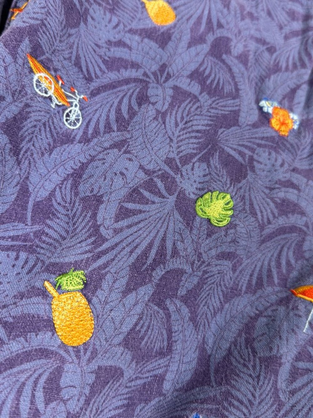 Tommy Bahama Shorts Mens 36 Purple 100% Linen Beach Surf Hawaiian Resort Tropic - Picture 4 of 7